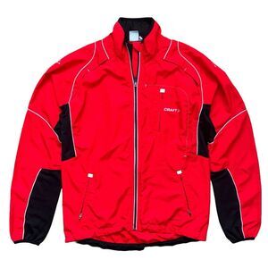 Craft L3 Protection Performance Mens Sz M Windbreaker Jacket Red Zip Hypervent